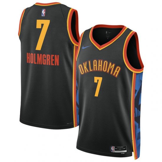 Maillot 7 Holmgren OKC 2024-25 City Edition Noir - Cliquez sur l'image pour la fermer