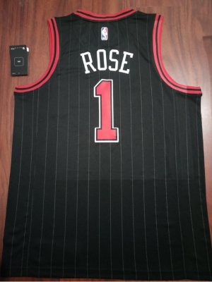 Maillot Basket 1 Rose Bulls Noir avec Stripe