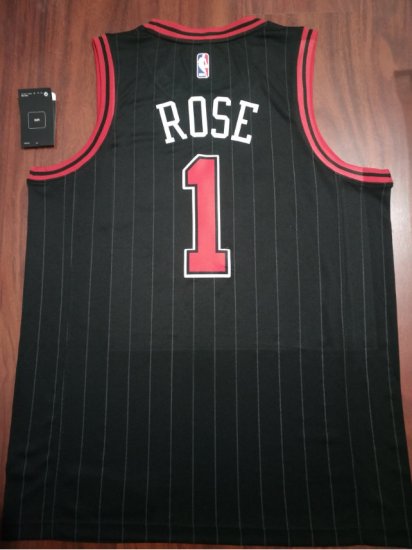 Maillot Basket 1 Rose Bulls Noir avec Stripe - Cliquez sur l'image pour la fermer