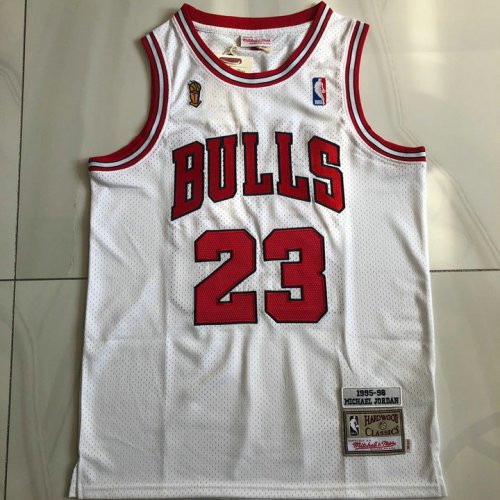 Maillot Basket 23 Jordan Bulls 1995-96 Champion Blanc