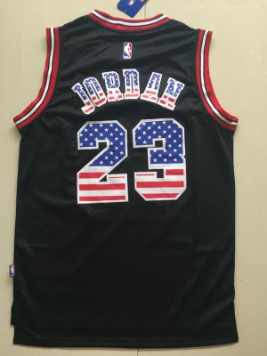 Maillot Basket 23 Michael Jordan USA Drapeau Noir