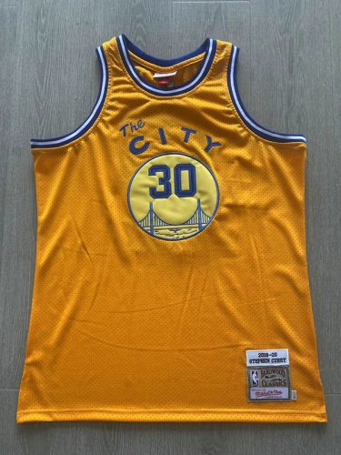 Maillot authentique 30 Curry Warriors 2019-20 jaune