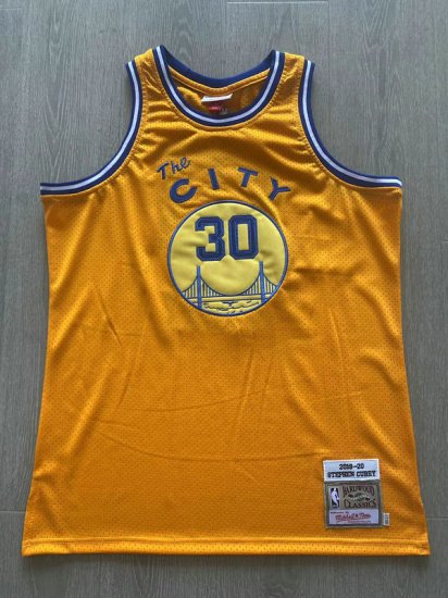 Maillot authentique 30 Curry Warriors 2019-20 jaune