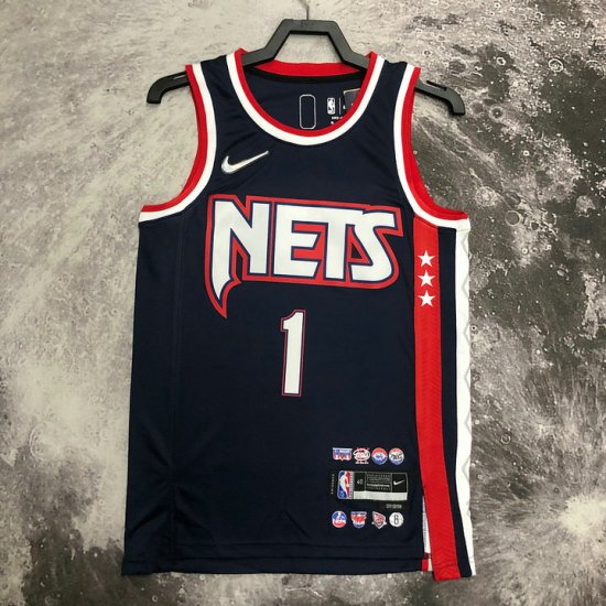 Maillot de Basket 1 Bridges Nets 2021-22 City Bleu Marine