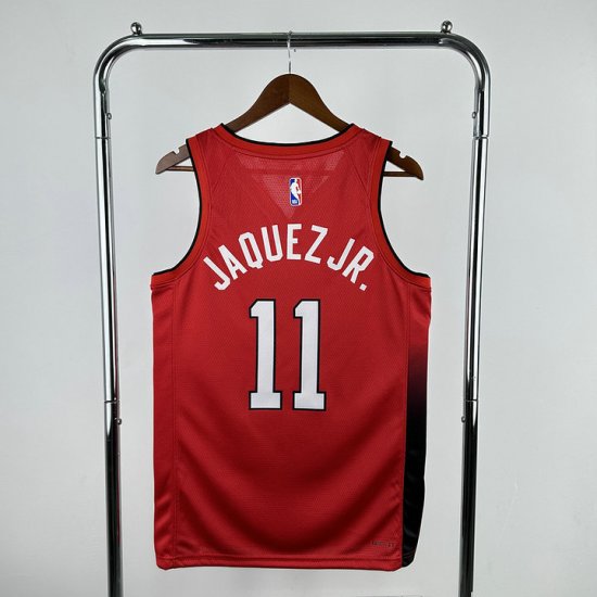 Maillot de Basket 11 JAQUEZ JR. Miami Heat 2024-25 City Edition Rouge - Cliquez sur l'image pour la fermer