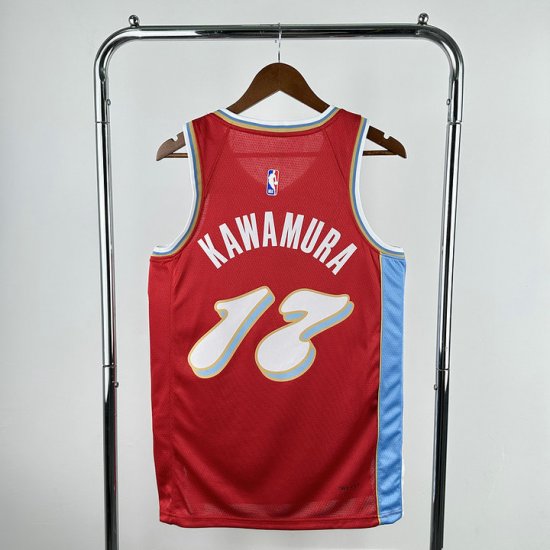 Maillot de Basket 17 Kawamura Grizzlies 2024-25 City Edition Rouge - Cliquez sur l'image pour la fermer