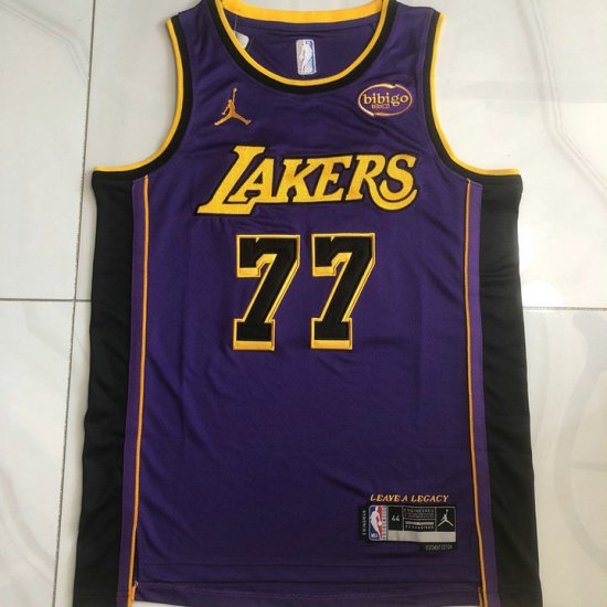 Maillot NBA 77 Doncic Los Angeles Lakers Violet - Cliquez sur l'image pour la fermer