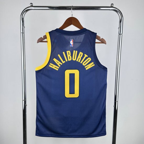 Maillot de Basket 0 Haliburton Pacers 2018-19 City Bleu Marine - Cliquez sur l'image pour la fermer