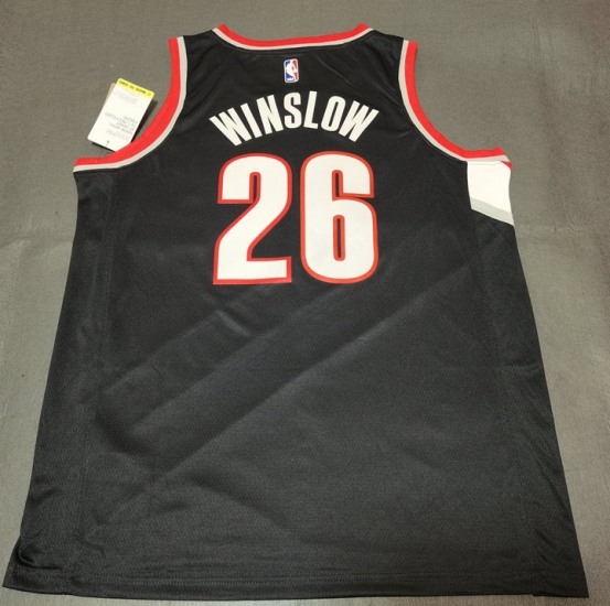 Maillot de Basket 26 Winslow Portland Trail Blazers Noir - Cliquez sur l'image pour la fermer