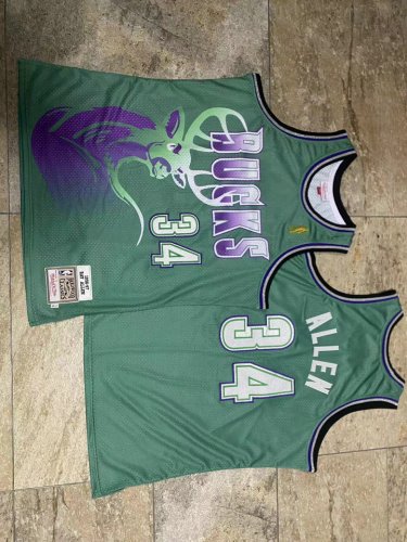 Maillot de Basket 34 Ray Allen 1996-97 Bucks Vert