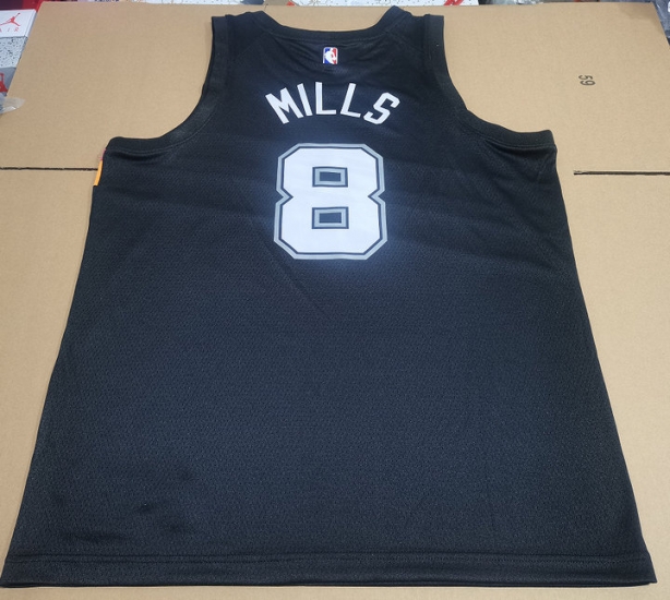 Maillot de Basket 8 Mills Spurs 2021 City Edition Noir - Cliquez sur l'image pour la fermer