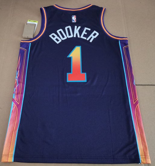 Maillot Phoenix Suns 1 Booker Suns 2023-24 City Edition Violet - Cliquez sur l'image pour la fermer