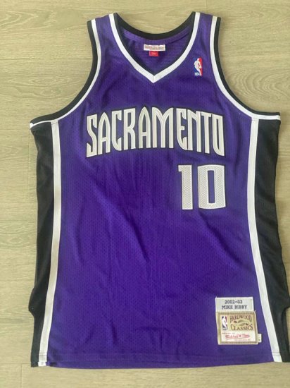 Maillot de Basket 10 Mike Bibby Kings 2002-03 Violet - Cliquez sur l'image pour la fermer