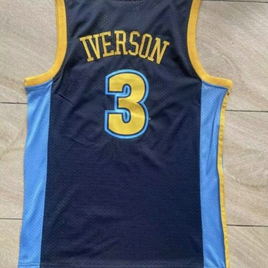 Maillot Basket 3 Iverson Nuggets 2006-07 Bleu Marine - Cliquez sur l'image pour la fermer