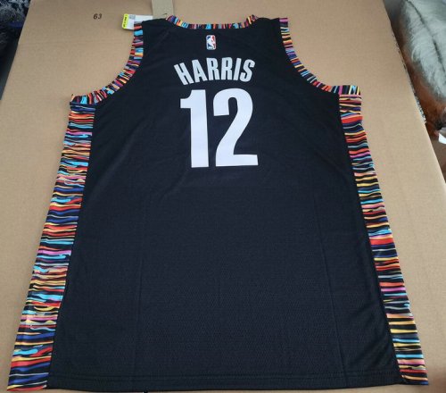 Maillot NBA Brooklyn Nets 12 Harris 2024 City Edition Noir