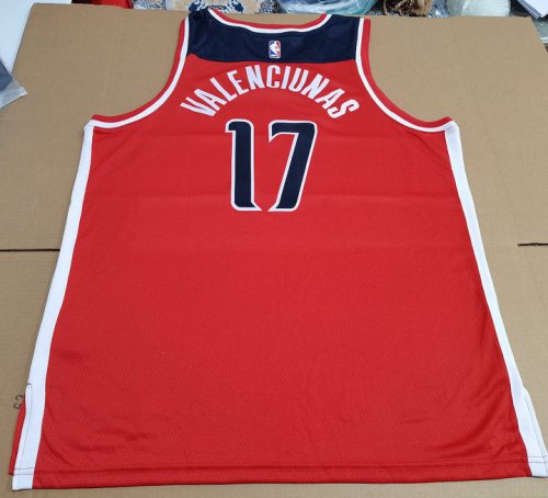 Maillot de Basket 17 Valenciunas Washington Wizards Rouge