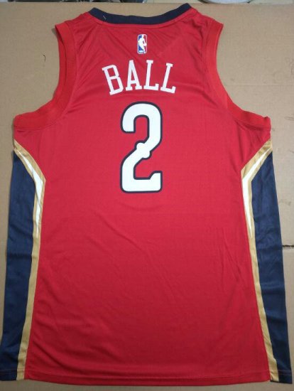 Maillot de Basket 2 Lonzo Ball Pelicans Rouge - Cliquez sur l'image pour la fermer