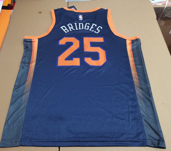 Maillot de Basket 25 Bridges Knicks 2022-23 Statement Edition Bleu