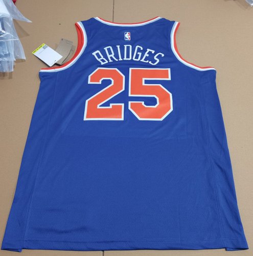 Maillot de Basket NBA Knicks 2023 Bridges 25 Bleu