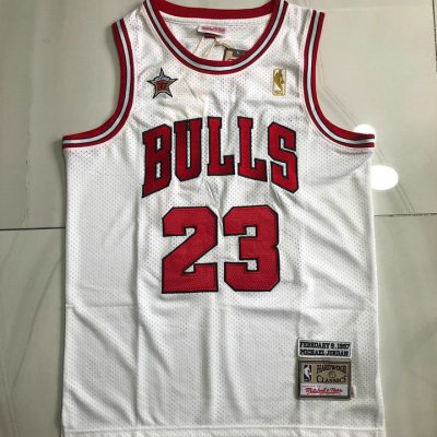 Maillot Basket 23 Jordan Bulls 1997 All star game Blanc