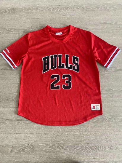 Maillot Basket 23 Jordan Bulls Rouge Manche Courte - Cliquez sur l'image pour la fermer