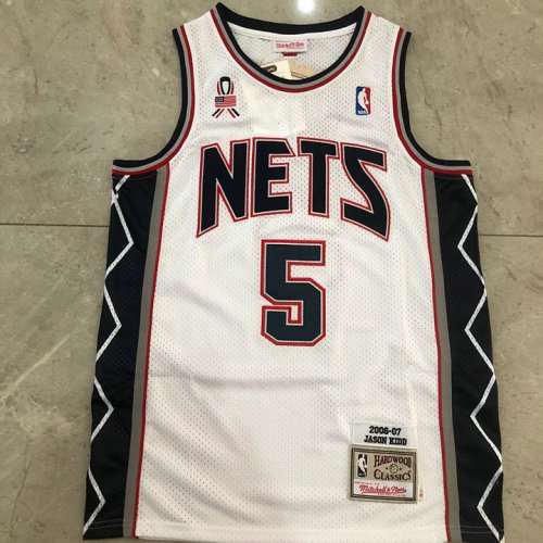 Maillot New Jersey Nets 5 Kidd 2006-07 Blanc