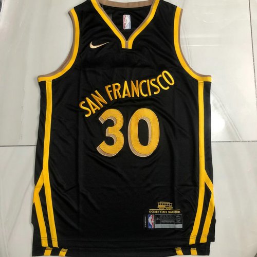 Maillot authentique 30 Curry Warriors 2023-24 City Edition noir