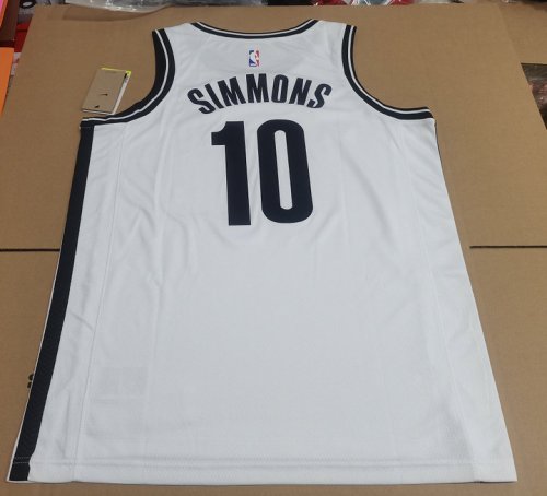 Maillot de Basket 10 Simmons Brooklyn Nets Blanc