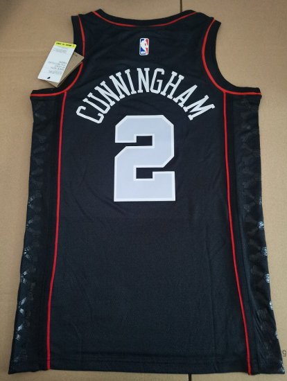 Maillot de Basket 2 Cunningham Pistons 2024 City Edition Noir