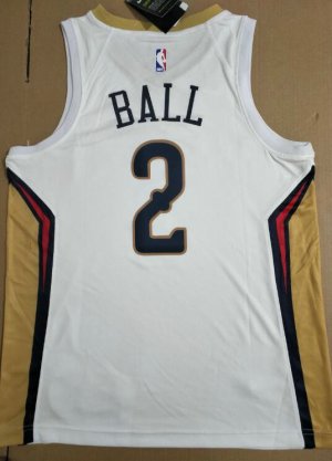 Maillot de Basket 2 Lonzo Ball Pelicans Blanc