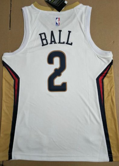 Maillot de Basket 2 Lonzo Ball Pelicans Blanc - Cliquez sur l'image pour la fermer