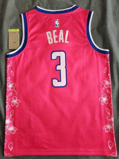 Maillot de Basket 3 Beal Washington Wizards 2022-23 Cherry Blossom City Rose - Cliquez sur l'image pour la fermer