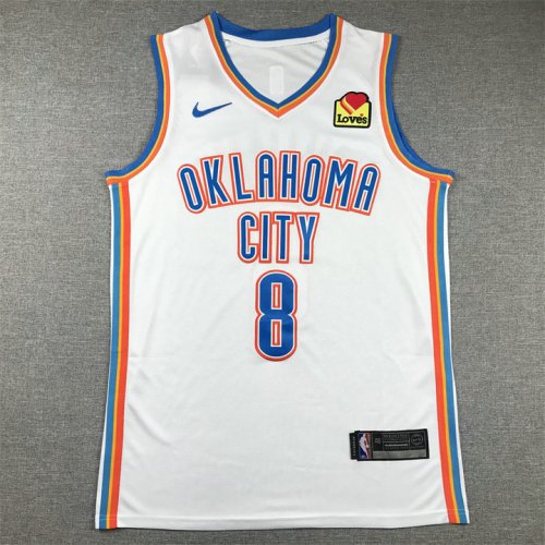 Maillot 8 Williams OKC Thunder 2023-24 City Edition Blanc