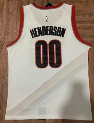 Maillot de Basket 00 Henderson Portland Trail Blazers Blanc