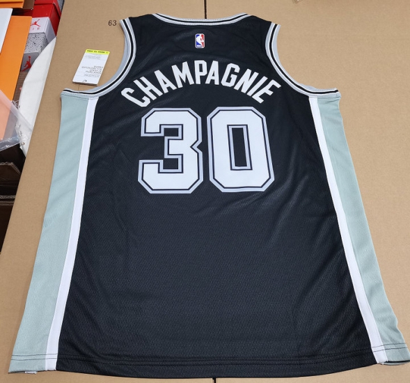 Maillot 30 Champagnie San Antonio Spurs Noir - Cliquez sur l'image pour la fermer