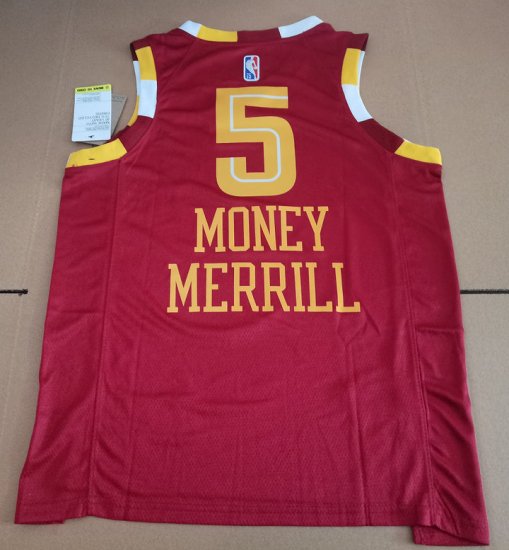 Maillot Basket 5 Money Merrill Cavaliers 75e anniversaire Rouge - Cliquez sur l'image pour la fermer