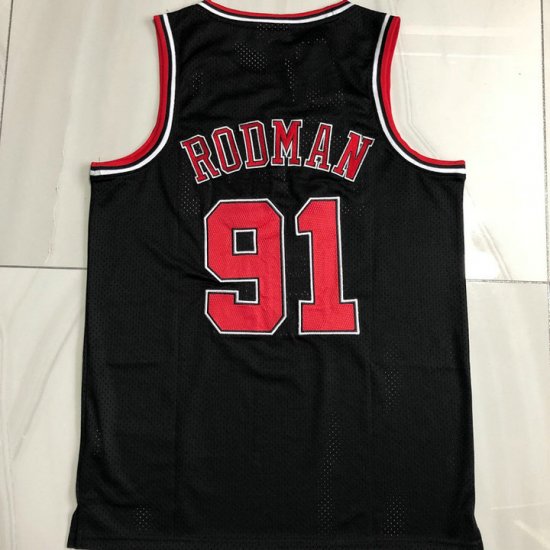 Maillot Basket 91 Rodman Chicago Bulls 1997-98 Noir - Cliquez sur l'image pour la fermer