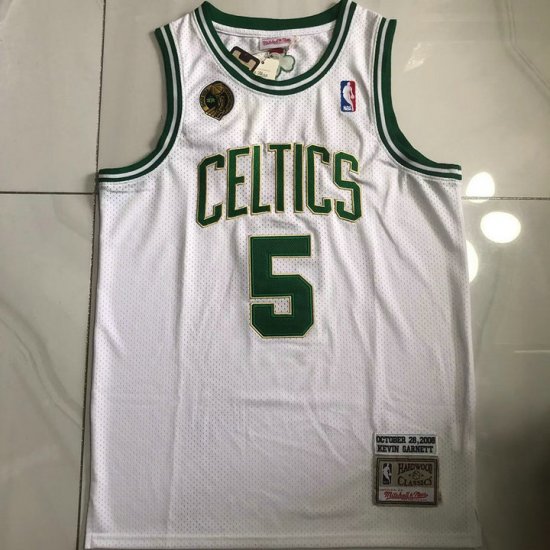 Maillot NBA Boston Celtics 2008 Garnett 5 Blanc - Cliquez sur l'image pour la fermer