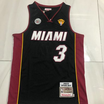 Maillot de Basket 3 Wade Miami Heat 2012-13 Finale Noir