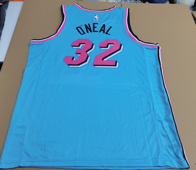 Maillot de Basket 32 O'neal Heat 2021 City Edition Bleu - Cliquez sur l'image pour la fermer