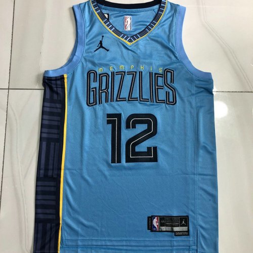 Maillot Basket 12 Morant Memphis Grizzlies Statement Edition Bleu