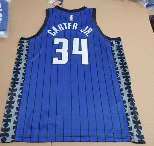 Maillot de Basket 34 Carter Jr. Magic 2024 Statement Edition Bleu