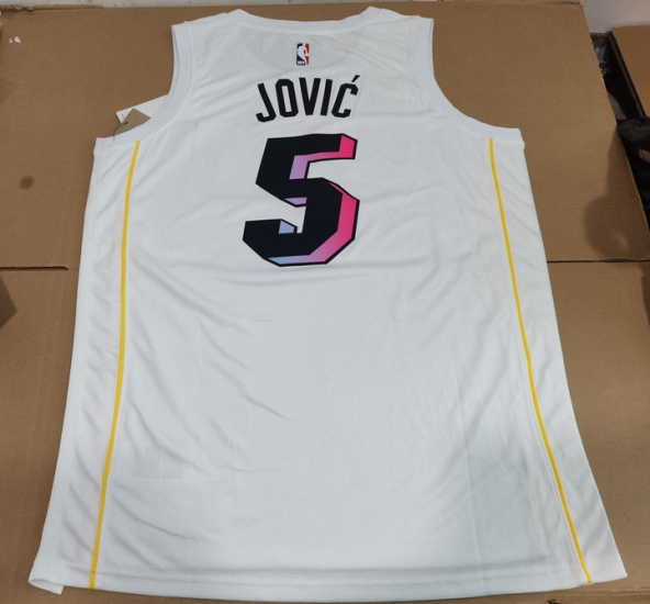 Maillot de Basket 5 Jovic Miami Heat 22-23 City Edition Blanc - Cliquez sur l'image pour la fermer