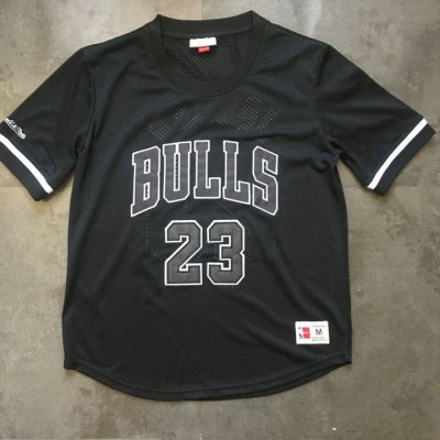 Maillot Basket 23 Jordan Bulls Manche Courte Noir