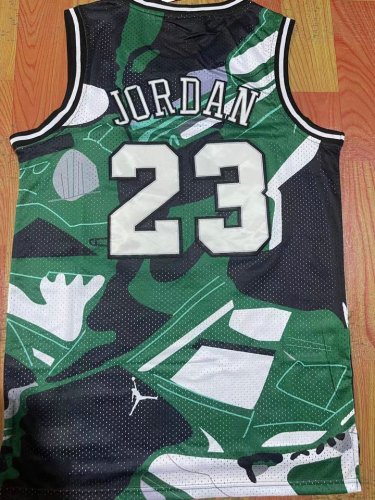 Maillot Basket 23 Jordan Bulls Vert Blanc