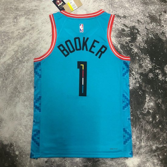 Maillot Phoenix Suns 1 Booker 2022-23 City Edition Bleu - Cliquez sur l'image pour la fermer