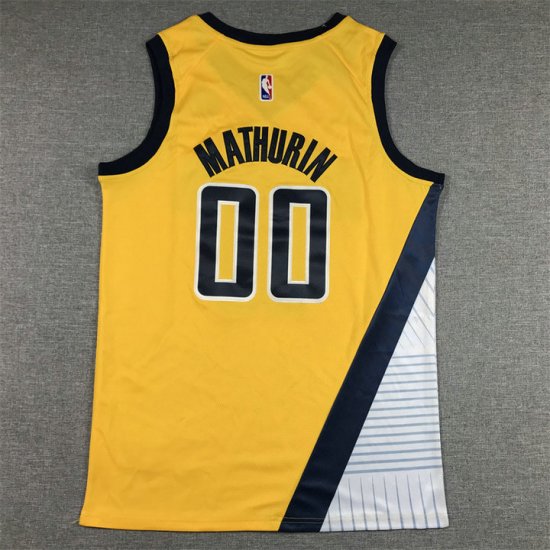 Maillot de Basket 00 Mathurin Indiana Pacers 2022-23 Jaune - Cliquez sur l'image pour la fermer