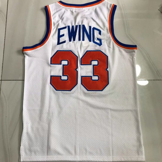 Maillot de Basket 33 Ewing Knicks 1985-86 Blanc - Cliquez sur l'image pour la fermer