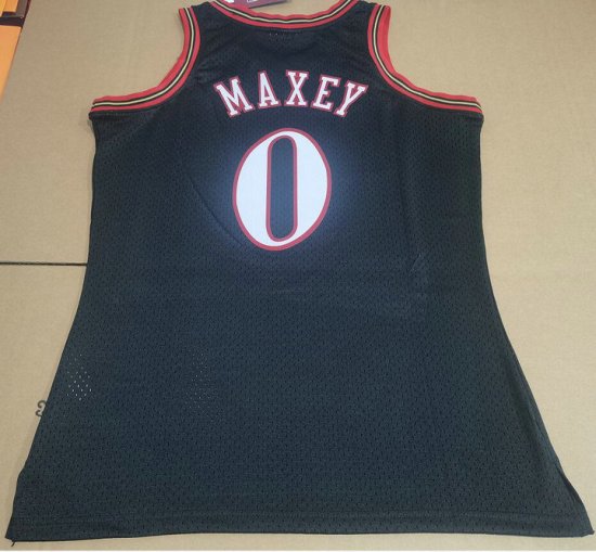 Maillot de Basket NBA 76ers Maxey 0 Noir Col V