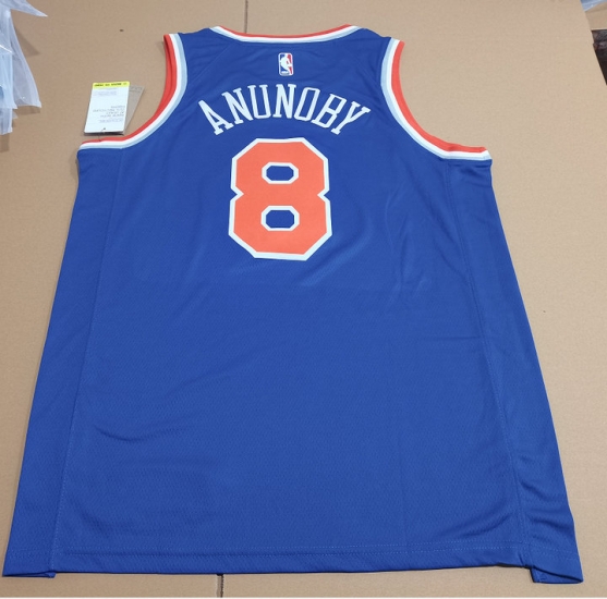 Maillot de Basket NBA Knicks 2023 Anunoby 8 Bleu - Cliquez sur l'image pour la fermer